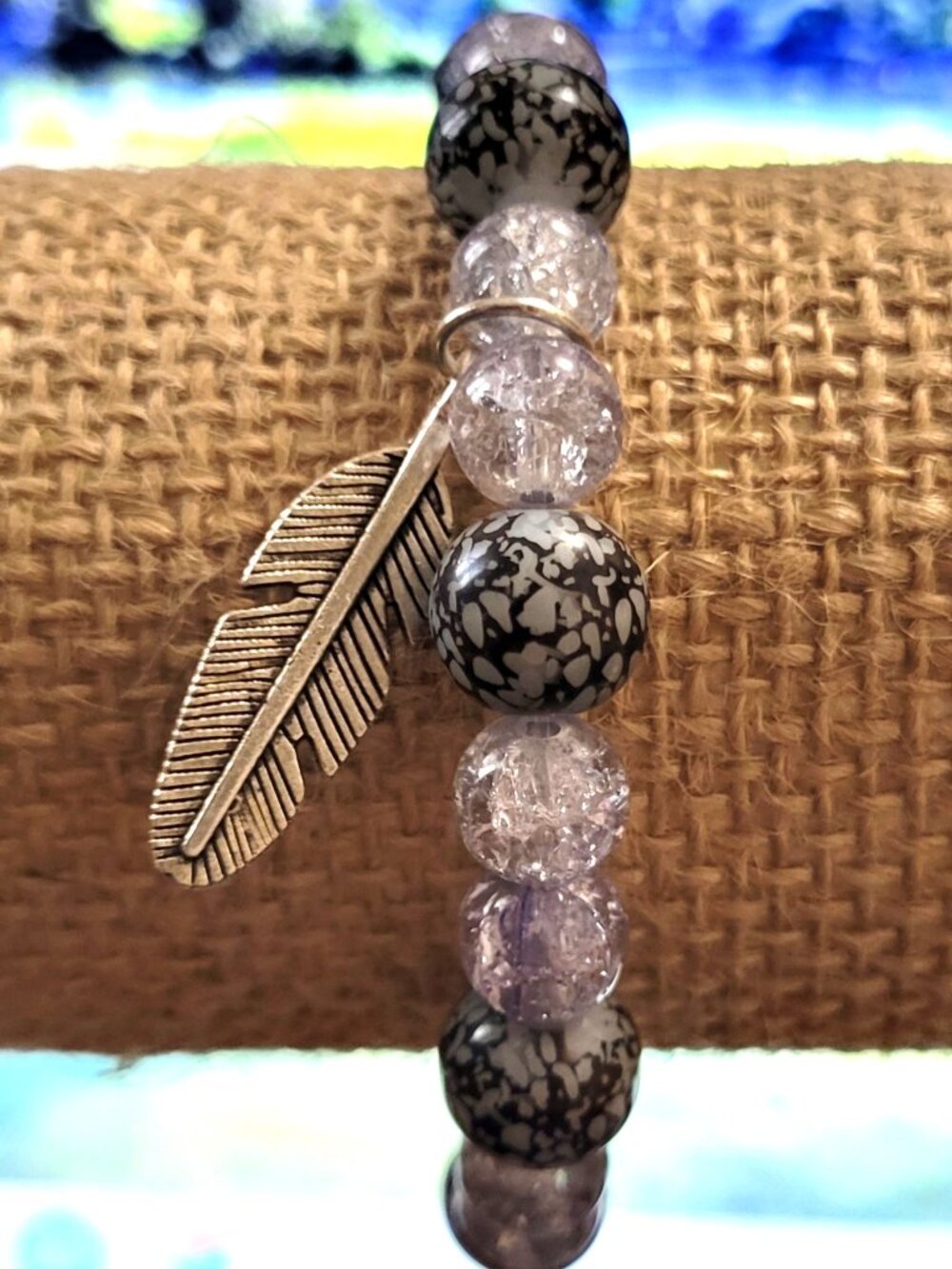 Elegant Marblized Black Silver Gold Black Silver Dividers and Charms